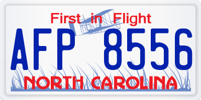 NC license plate AFP8556