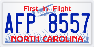 NC license plate AFP8557