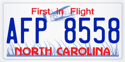 NC license plate AFP8558
