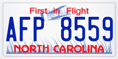 NC license plate AFP8559