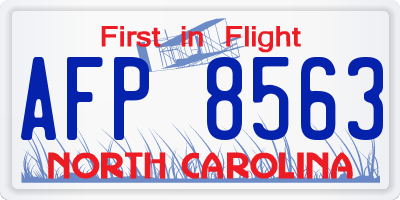 NC license plate AFP8563