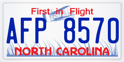 NC license plate AFP8570