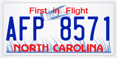 NC license plate AFP8571