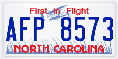 NC license plate AFP8573