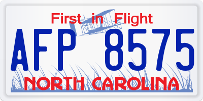 NC license plate AFP8575