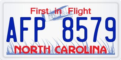 NC license plate AFP8579