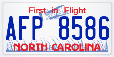 NC license plate AFP8586