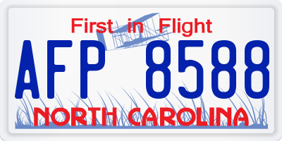 NC license plate AFP8588