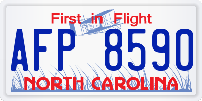 NC license plate AFP8590