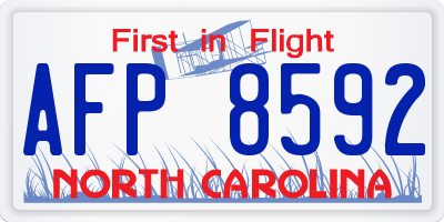 NC license plate AFP8592
