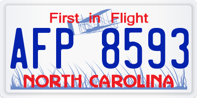 NC license plate AFP8593
