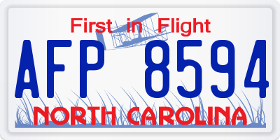 NC license plate AFP8594