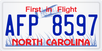 NC license plate AFP8597