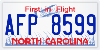 NC license plate AFP8599