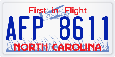 NC license plate AFP8611