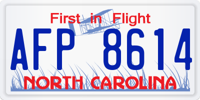 NC license plate AFP8614