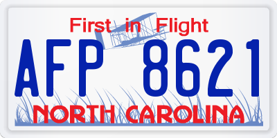 NC license plate AFP8621