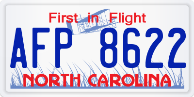 NC license plate AFP8622
