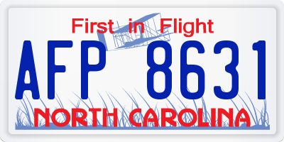 NC license plate AFP8631