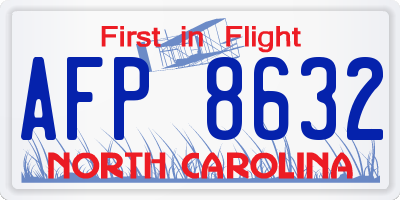 NC license plate AFP8632