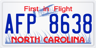 NC license plate AFP8638
