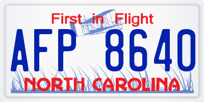NC license plate AFP8640