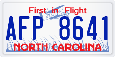 NC license plate AFP8641