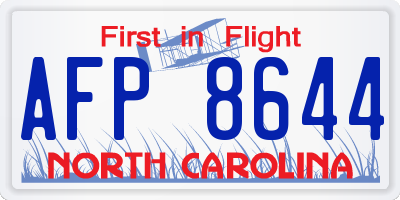 NC license plate AFP8644