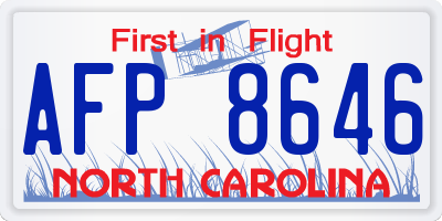 NC license plate AFP8646