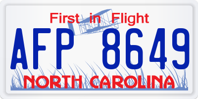 NC license plate AFP8649