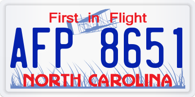 NC license plate AFP8651