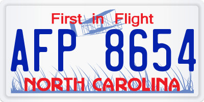 NC license plate AFP8654