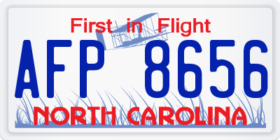 NC license plate AFP8656