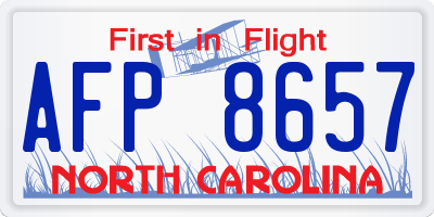 NC license plate AFP8657