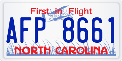 NC license plate AFP8661