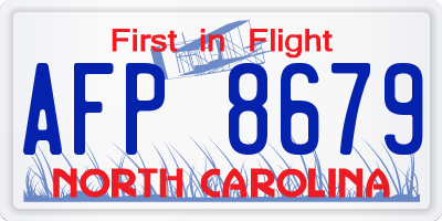 NC license plate AFP8679