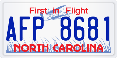 NC license plate AFP8681