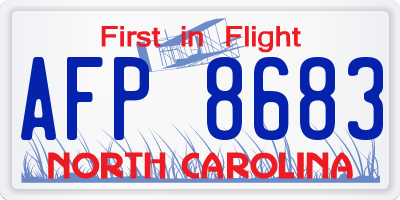 NC license plate AFP8683