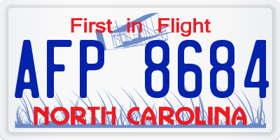NC license plate AFP8684