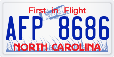 NC license plate AFP8686