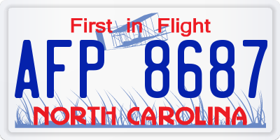 NC license plate AFP8687