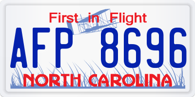NC license plate AFP8696