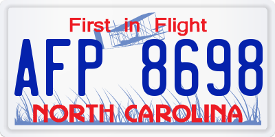 NC license plate AFP8698