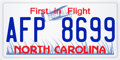 NC license plate AFP8699