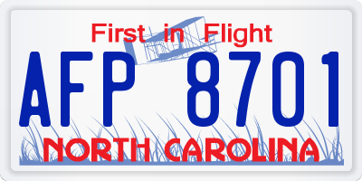 NC license plate AFP8701