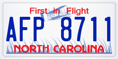 NC license plate AFP8711