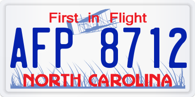 NC license plate AFP8712