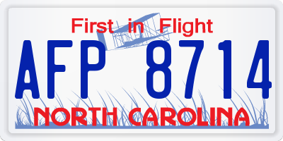 NC license plate AFP8714