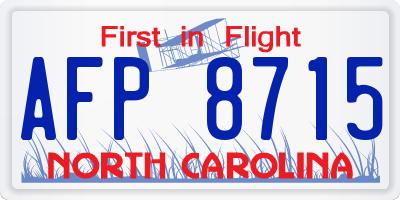 NC license plate AFP8715