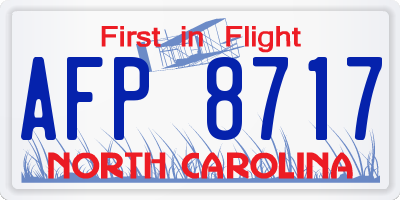 NC license plate AFP8717